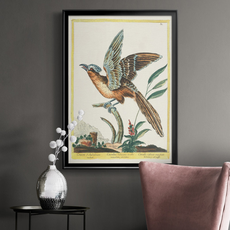 Toile encadrée Pastel Birds IV Premium - prête à être accrochée, Noir, H 36,5 po x l 26,5 po x P 1 po