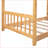 Twin Size Pine Wood Platform Bed Frame with House Roof Design, Natural Finish, No Box Spring Needed for Bedroom-1802173429