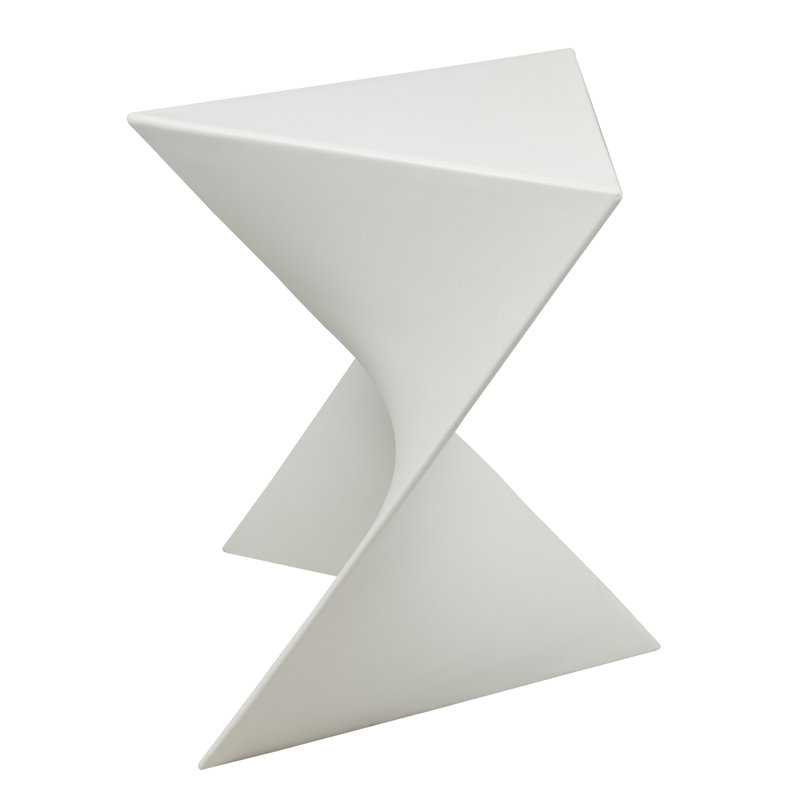 Table d'appoint sculpturale 17 po Leisuremod, Blanc, Simple