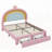 Upholstered Rainbow Design Bed With Storage Drawer, No Box-Spring Needed