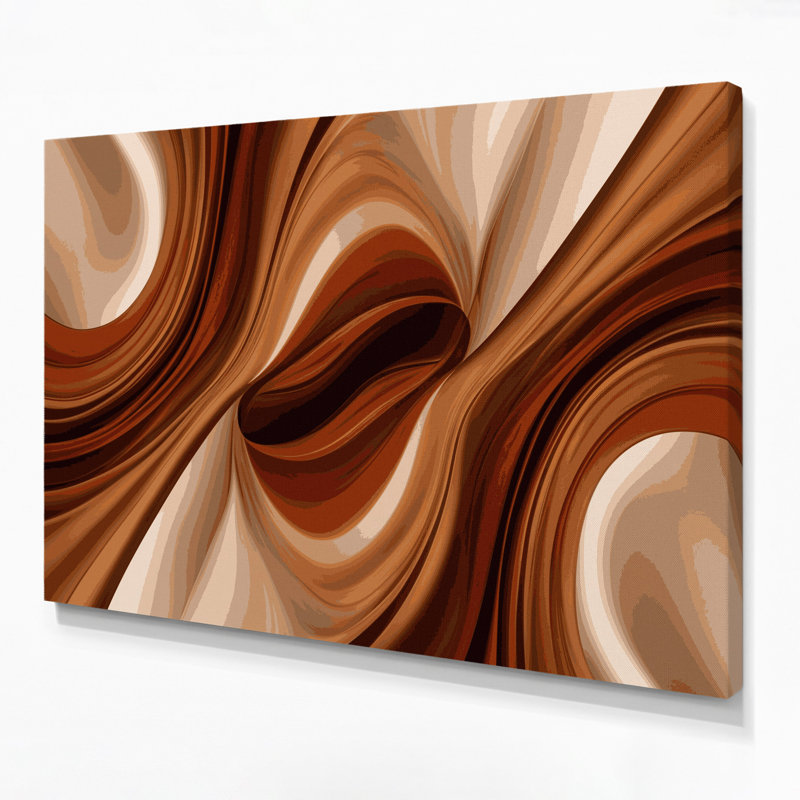 Gradient Abstract 52 Brown Canvas Wall Art, 8" H x 10" W