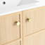Meuble-lavabo de salle de bain de 76 cm (30 po), en contreplaqué de chêne avec 2 portes pour un rangement organisé et spacieux. Meuble-lavabo autoportant à fermeture amortie.