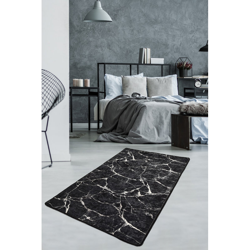 Premium Area Rug (5.2 x 7.5 ft), 100% Polyester, 0.2 in Pile Height | Antibacterial, Non-Slip Underside, Machine Washable | Elegant Design for Living Room & Bedroom Decor, Soft and Durable