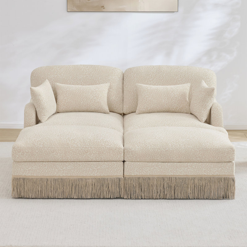Canapé Comfy Chenille Leopard, Beige