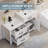 Wimer 48" Double Sink Bathroom Vanity Set With Two Separated 24" Ceramic Tops, Two Different Height
