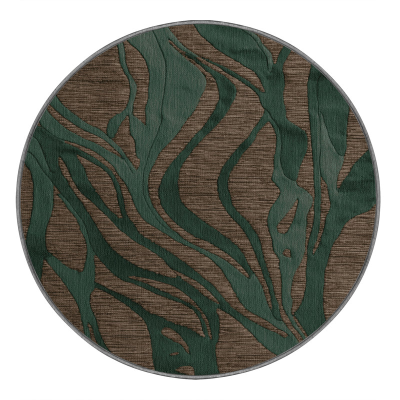 Tapis abstrait lavable à la machine, Rond 5 pi
