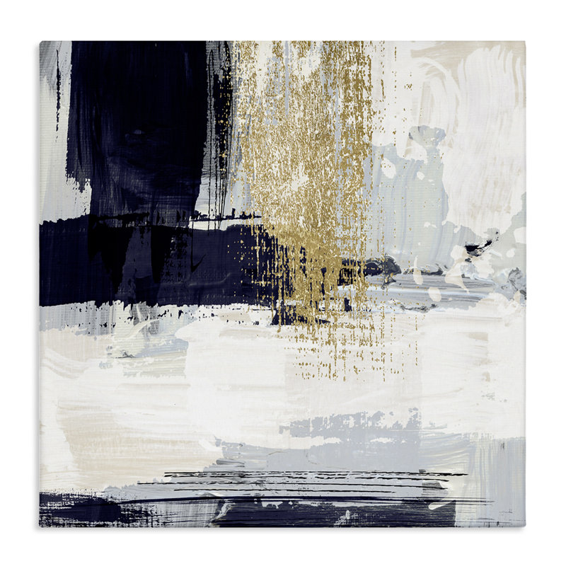 Art mural sur toile flottant abstrait doré par Susan Jill, H 17 po x l 17 po