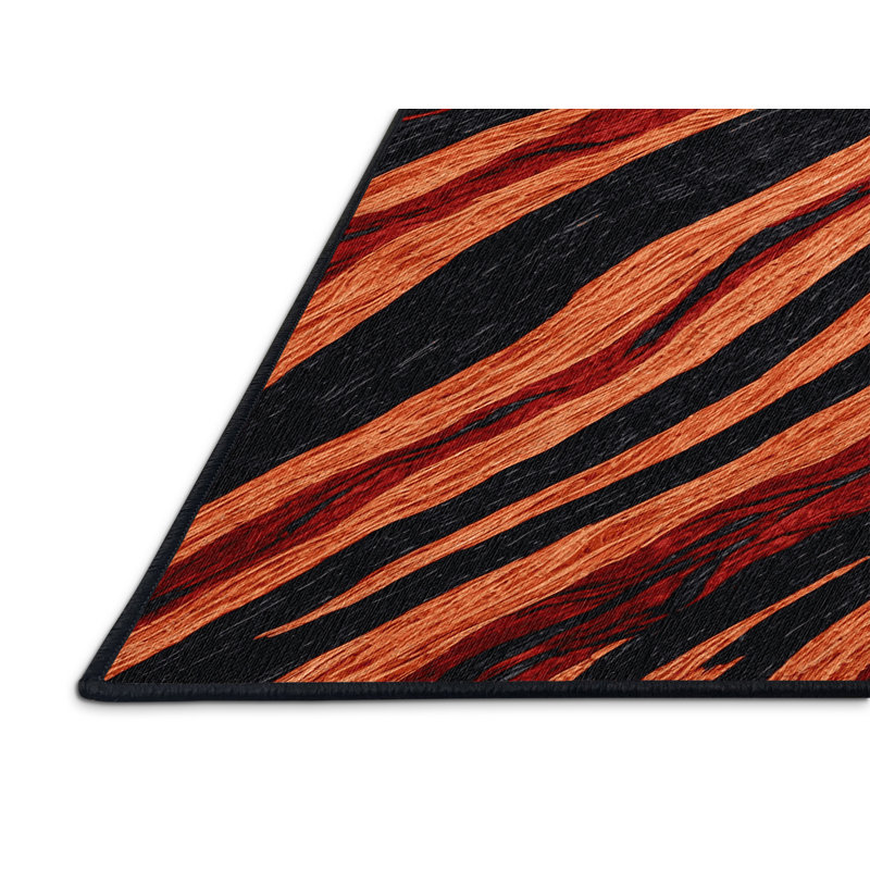 Washable Lava Flows Hawaiian Area Rug, Rectangle 3' x 5'