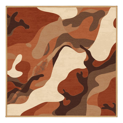 Tapis brun doux et moelleux à motif abstrait Elbridge