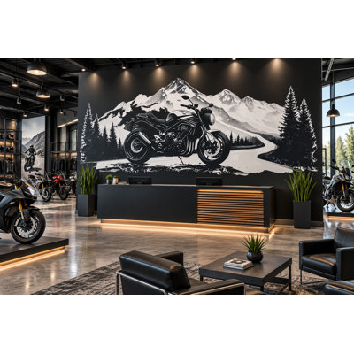 Motorcycle Wall Sticker, Mountain Bike Wall Decal, Biker Garage Decor, Motorcycle Dealership Wall Art, Adventure Road Wall Decor 759MV
