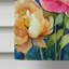 Pivoines dans un drapeau de maison aquarelle
