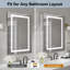 91mm W 60mm H Frameless Medicine Cabinet Mirror 3 Adjustable