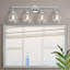 4 Light Polished Chrome Large Vanity Sconce With Mouth Blown Clear Glass-1877100359-1877100358