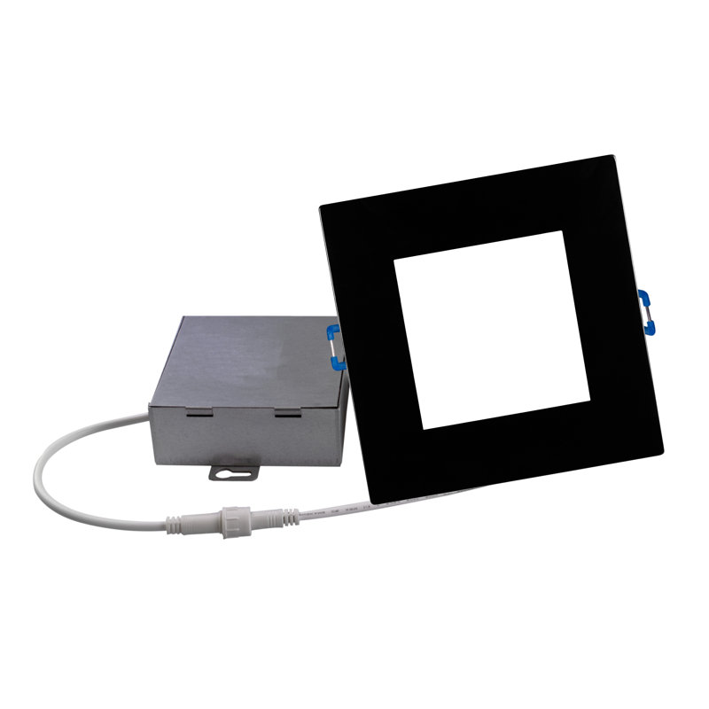 Dimmable Square Flush Mount, 858 lm, 2700K, Black