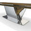 Walnut Metal Base Dining Table-96906225