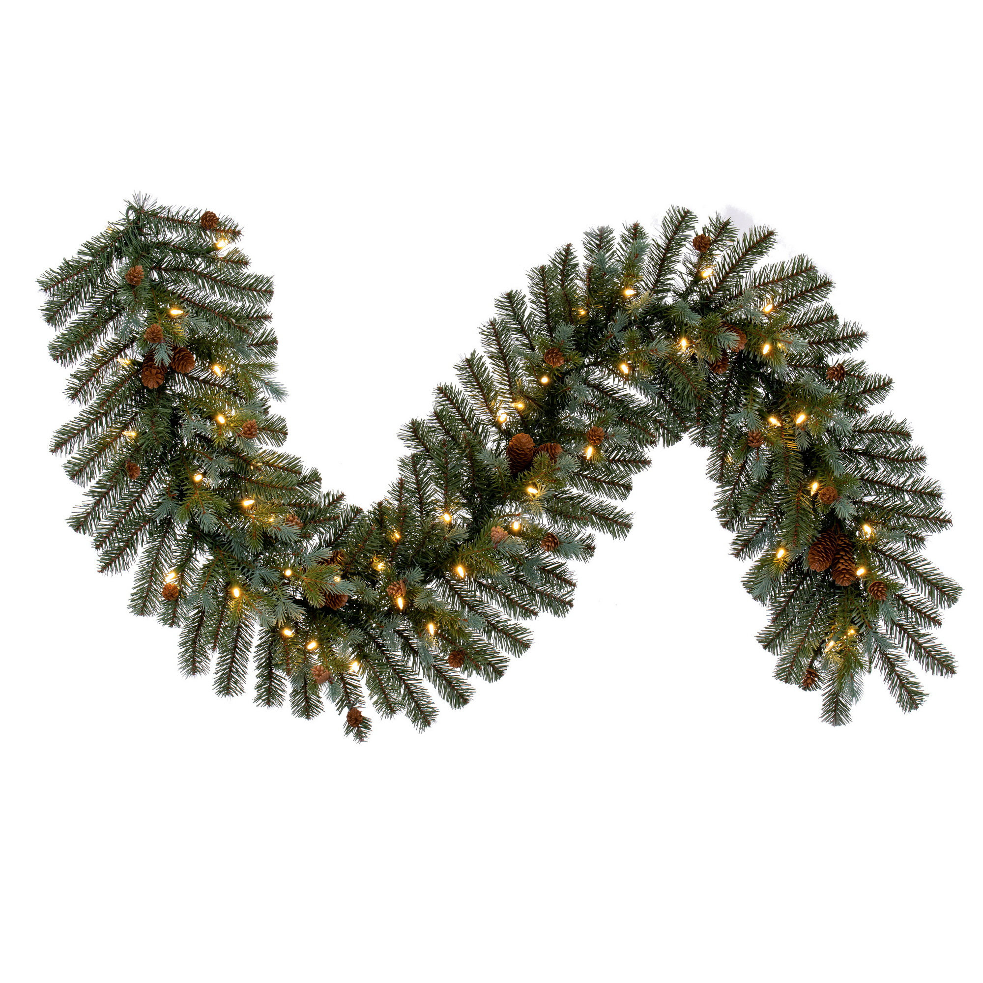 The Holiday Aisle® 72'' in. Lighted Faux Spruce Garland Wayfair