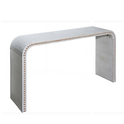 Curved Waterfall-style wood Console Table