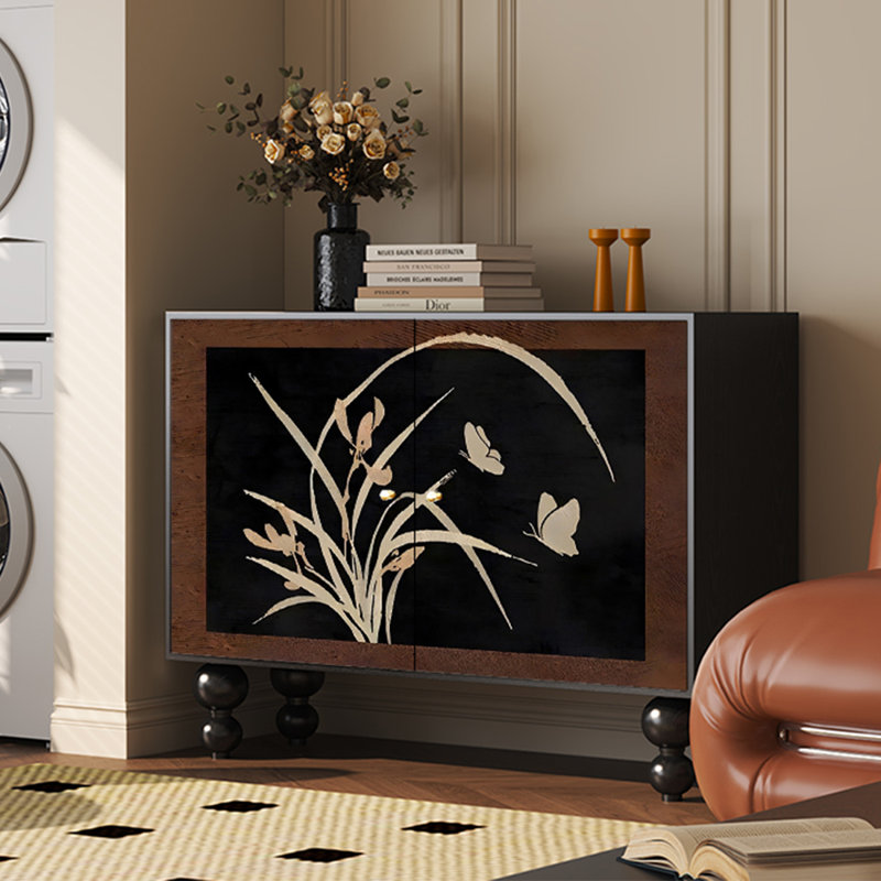 Armoire décorative élégante et simple à double porte, Noir, noir, noir, noir