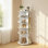 Étagère à chaussures rotative à 5 niveaux, étagère à chaussures pivotante à 360 °, présentoir à carrousel rond pivotant, présentoir autoportant Lazy Susan pour la chambre à coucher, le salon, l'entrée, le placard, blanc