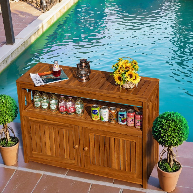 Solid Wood Cabinet Deck Box, Brown