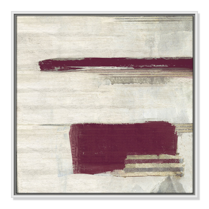 Cherry Laquer Print by Sally Swatland, Red/Cream, 25.5" H x 25.5" W, White Floater