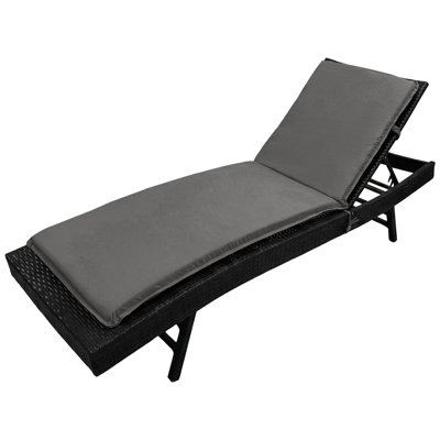 All-Weather Patio Chaise Lounge Cushion With 28D High-Density Foam, Waterproof Fabric, And Washable Cover For Pool And Garden Recliners