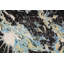 Tapis noir / bleu / beige noué à la main de conception unique 4 pi 6 po x 7 pi 2 po New Age