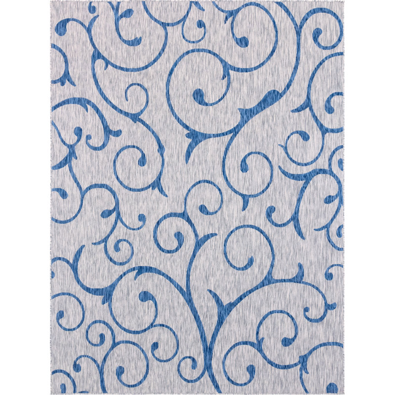 Coyer Floral Indoor / Outdoor Rug, Rectangle 9' x 12'2"