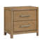 Table de chevet 2 tiroirs brun clair avec prises USB