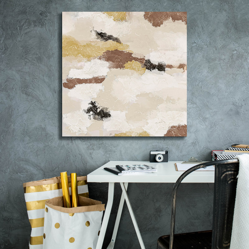 «Earthy Abstract» par Ashley Bradley, art mural sur toile, H 26 po x l 26 po