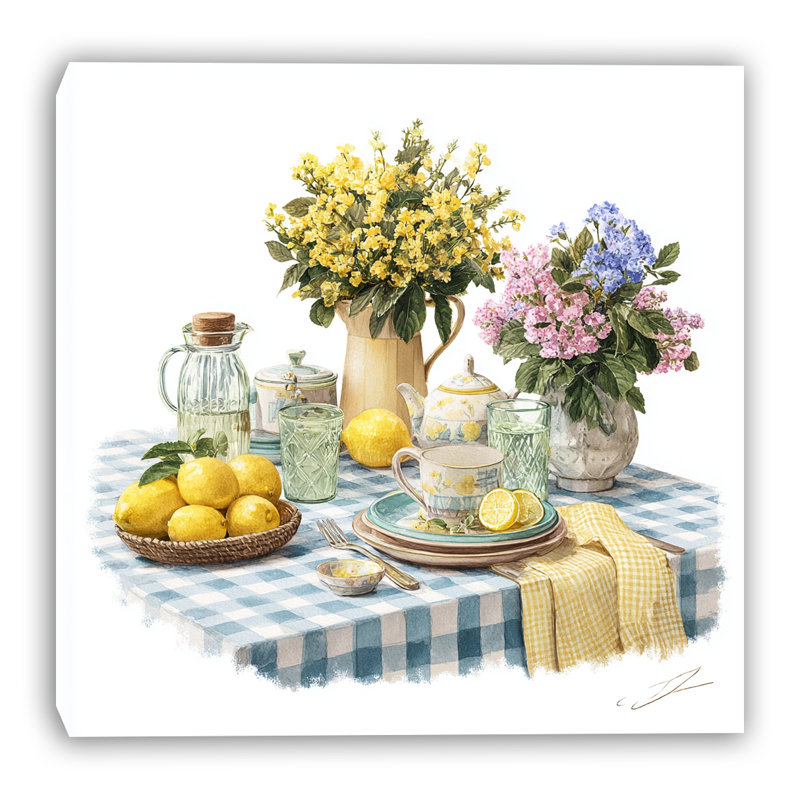 «Country Tea Gathering», art mural sur toile tendue, 12"W x 12"H x 1"D