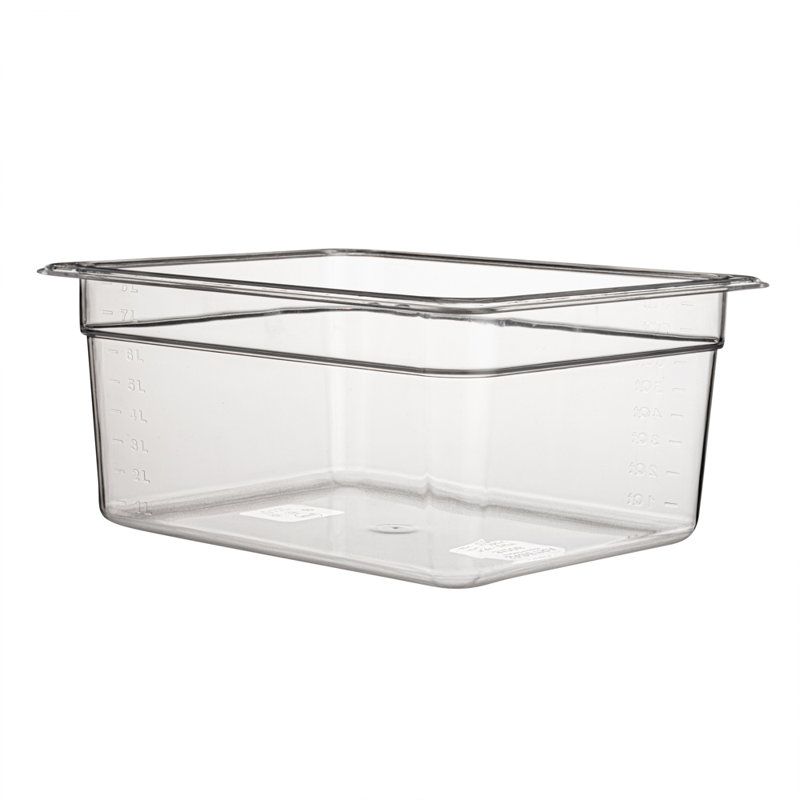 Articles de restaurant - contenants de nourriture de taille 1/2, 10 boîtes de 6 pouces de profondeur à l'épreuve - rectangulaires, mesures graduées, contenants de rangement en plastique transparent de qualité alimentaire, lavables à la vaisselle, couvercles vendus séparément