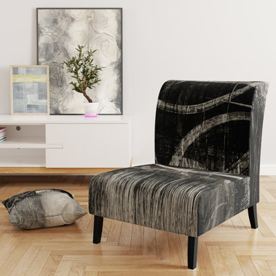 A Geometric Day I - Mid-Century Upholstered Slipper Chair