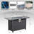 Werph 25'' H x 43'' W Outdoor Gas Fire Pits Table for Patio, Wicker Fire Pit Table for Outside, Black