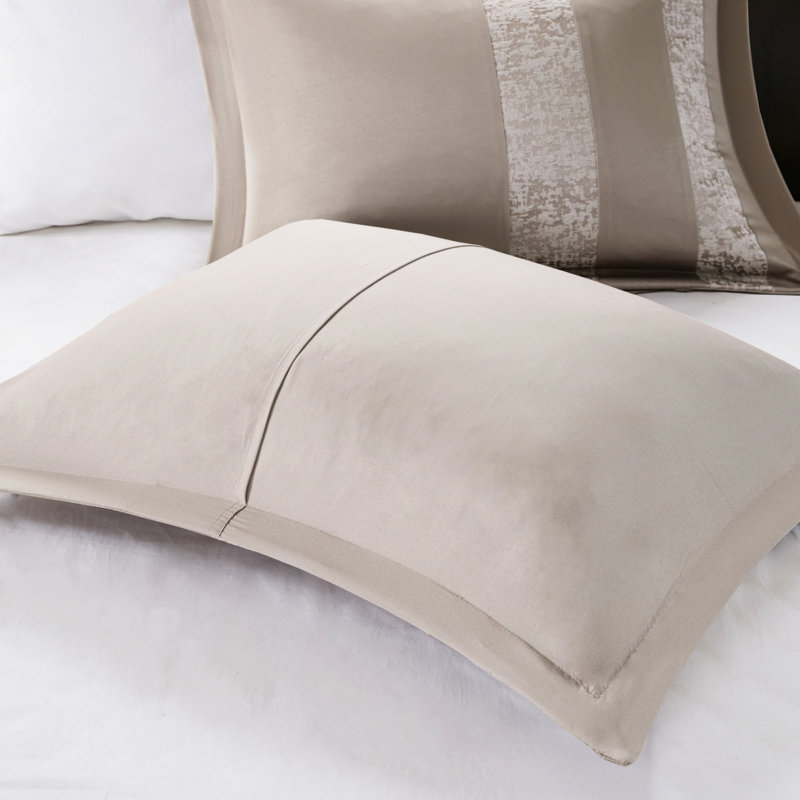 King Chenille Comforter - Taupe 7 Piece Luxury Ensemble Bedding