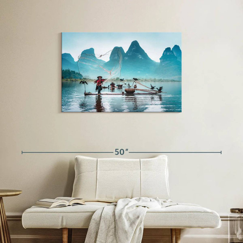Senne Traditional Chinese Fishing, 24" H x 36" W