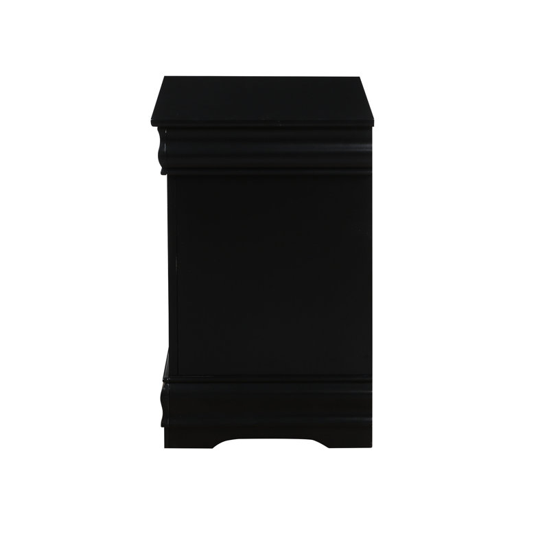 Table de chevet chic noire pour chambre à coucher - l 21 po x H 24 po x H 15 po avec profondeur de rangement fonctionnelle