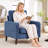 Stylish Upholstered Fabric Accent Chair with Sturdy Solid Wood Legs-895541234