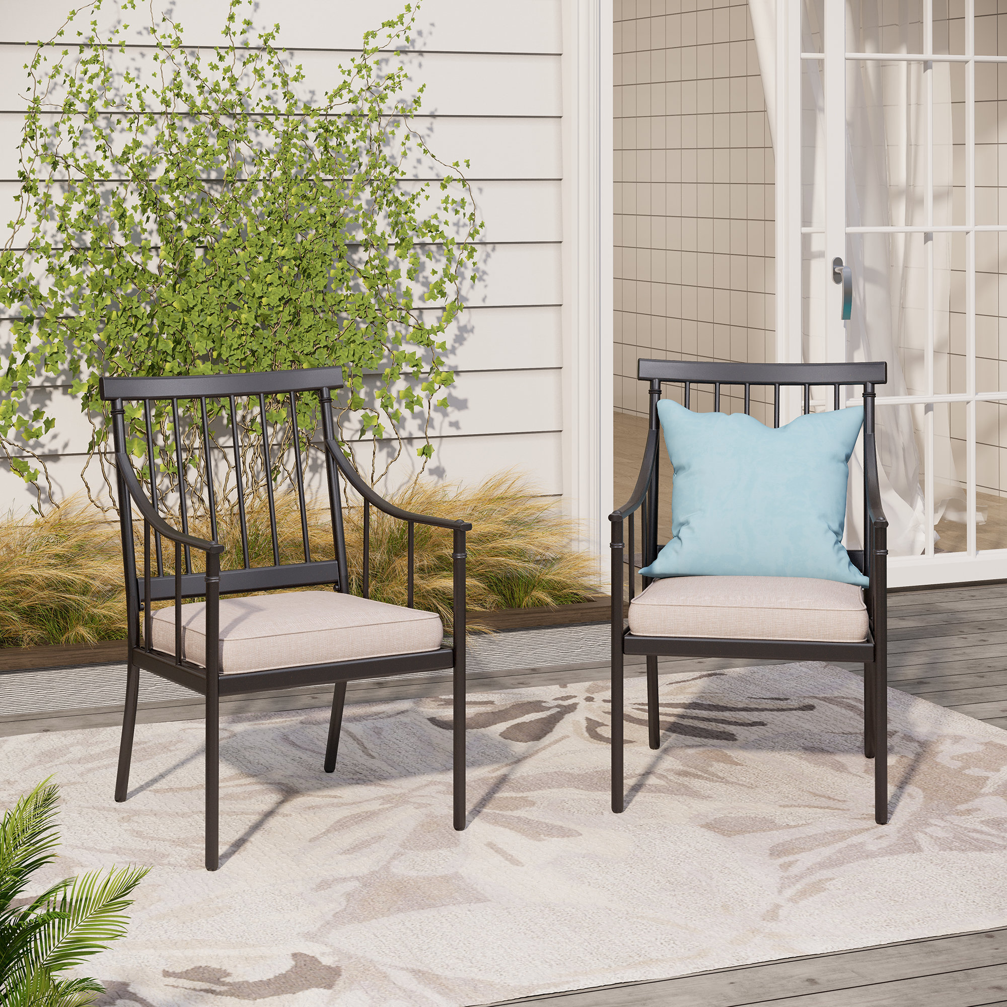 Lark Manor Mcgahan Patio Dining Armchair with Cushion & Reviews Wayfair