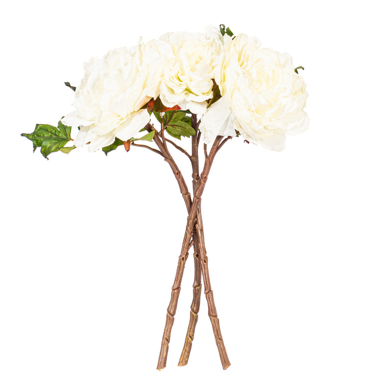 16.5 Peony Stem. Each bag contains three sprays., Cream