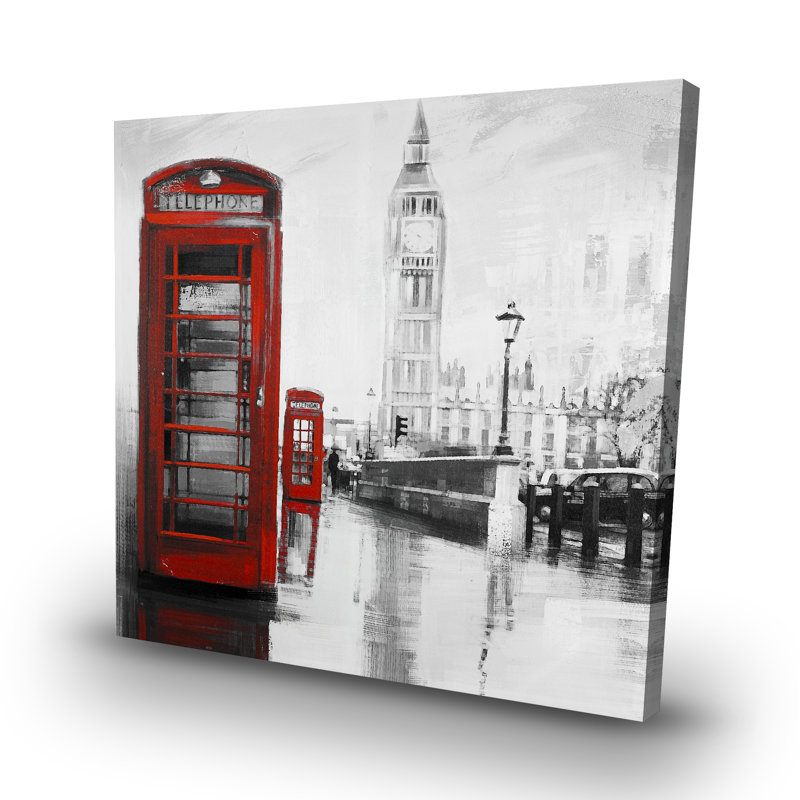 phonebooth with the big ben - 32"x32" art on canvas