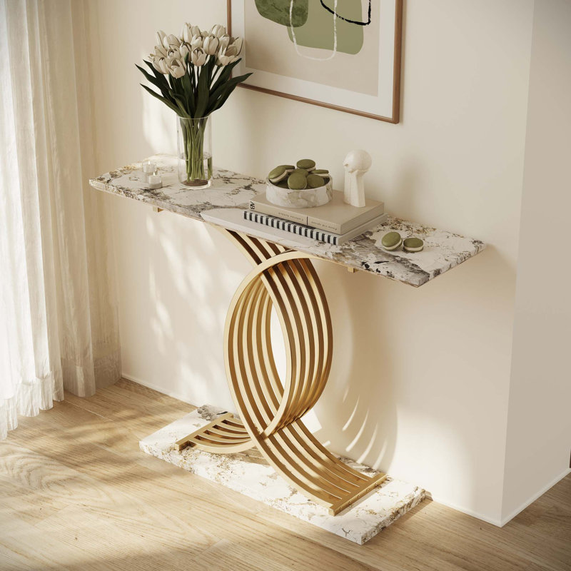 Console d'appoint, pieds d'entrée en métal luxueux, mobilier d'entrée haut de gamme