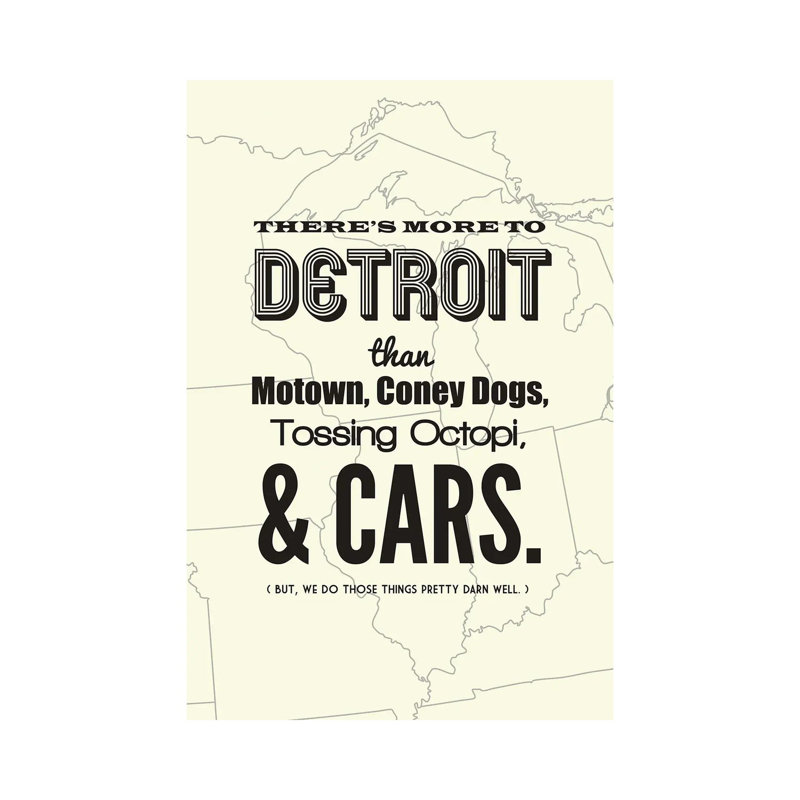 Il y a plus à Detroit - Lumière, H 12 po x l 8 po x P 0,75 po