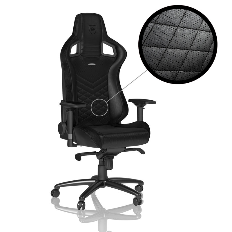 Noblechairs Adjustable Reclining Ergonomic Swiveling PC & Racing Game Chair in Black