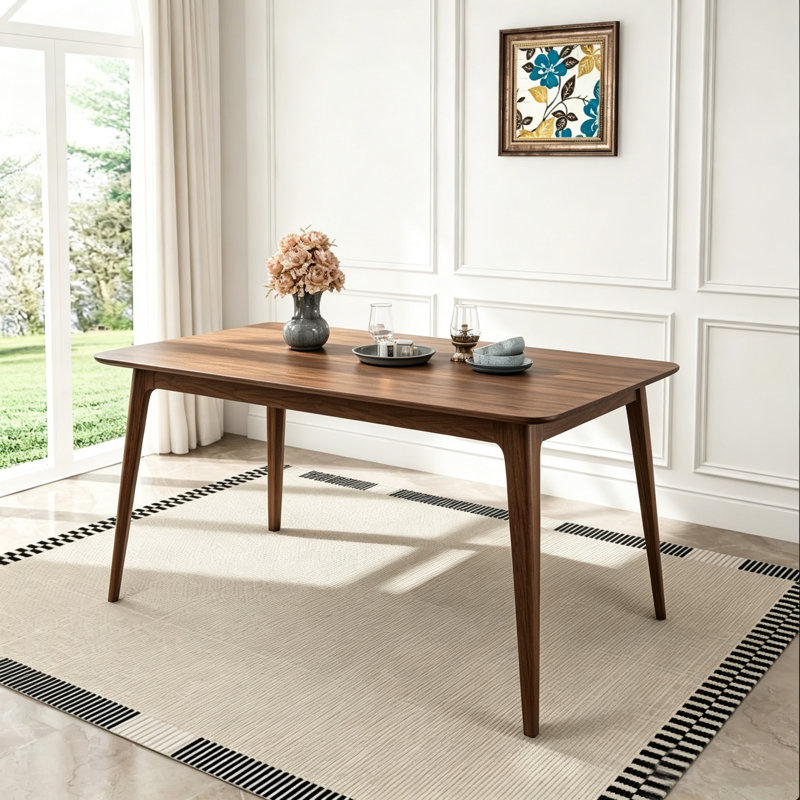 Table de salle à manger rectangulaire en bois massif l 47 po