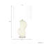 Lampe de table moderne en résine avec base torsadée pour bureau - lampe de chevet élégante ou petite lampe de salon - 26 po, ivoire et blanc