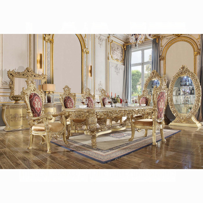 ACME Bernadette Dining Table, Gold Finish
