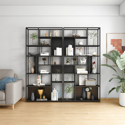 31.50"Black Style Creative Wrought Iron Bookshelf