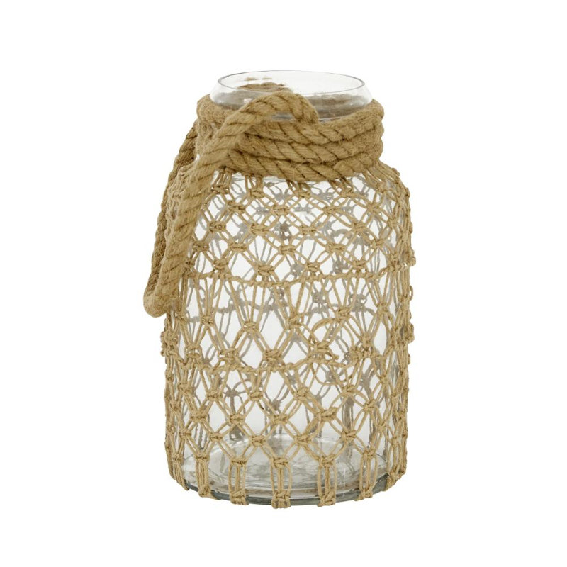 Lanterne côtière en verre brun, H 11,65 po x l 7,2 po x P 8,3 po