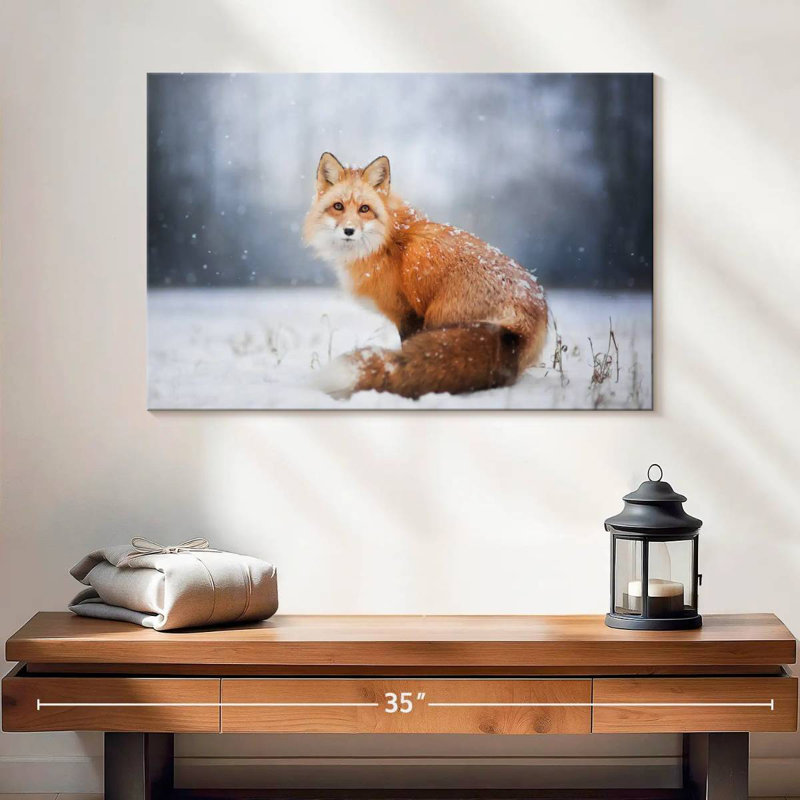 Portrait de petit renard roux Brampt, H 16 po x l 24 po